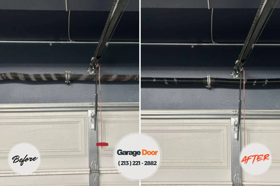 Before and after: garage door repair Molino, FL